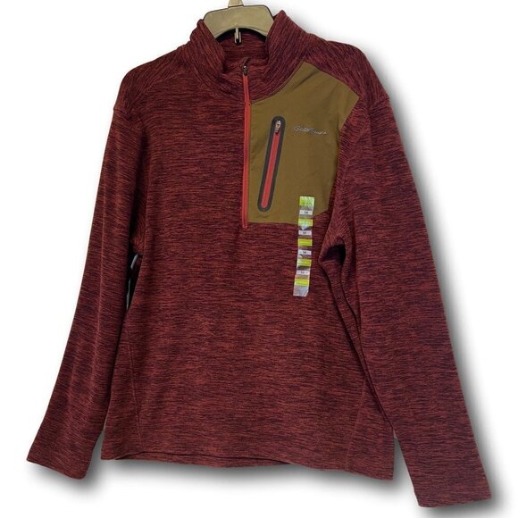 Eddie Bauer Cloud Layer Pro 1/4-Zip Pullover Burgundy Sweater Size: M NWT - Picture 1 of 2